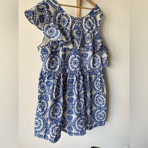 Blue & White Patterned Asos Curve Dress